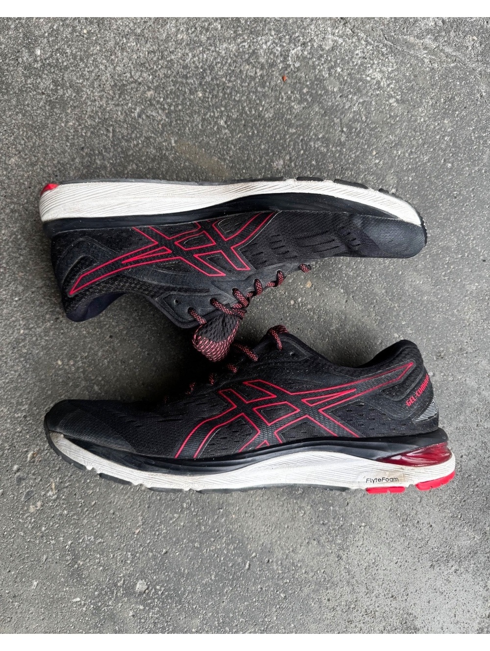 Asics Mens Gel-Cumulus Black/Red Running Shoes